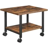 HOOBRO Druckertisch, Druckerwagen mit arretierbaren Rädern Druckerständer rollbar mit 2 Ebenen, Industrie-Design, für Büro, Fax,