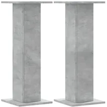 vidaXL Lautsprecherständer 2 Stk. Betongrau 30x30x80 cm Holzwerkstoff