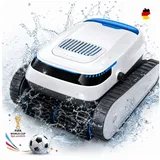 AIRROBO Poolroboter Akku Poolsauger für Boden Wand Wasserlinie, bis 200m2 Pools, Kabellos Poolsauger 60kpa/5200mah für Aufstellpool & Einbaupool weiß