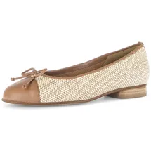 Gabor Pumps beige braun Bast Ballerinas 85.102.48 für Damen, braun, Größe 42 EU / 8 UK