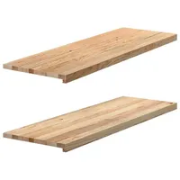 VidaXL Fensterbänke 2 Stk. Unbehandelt 120x40x2 cm Massivholz Eiche