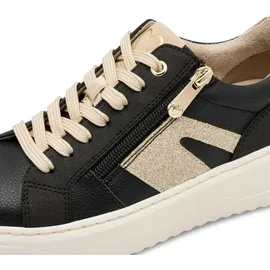 Marco Tozzi Damen Sneaker flach mit Reißverschluss Freizeit, Schwarz 39 EU