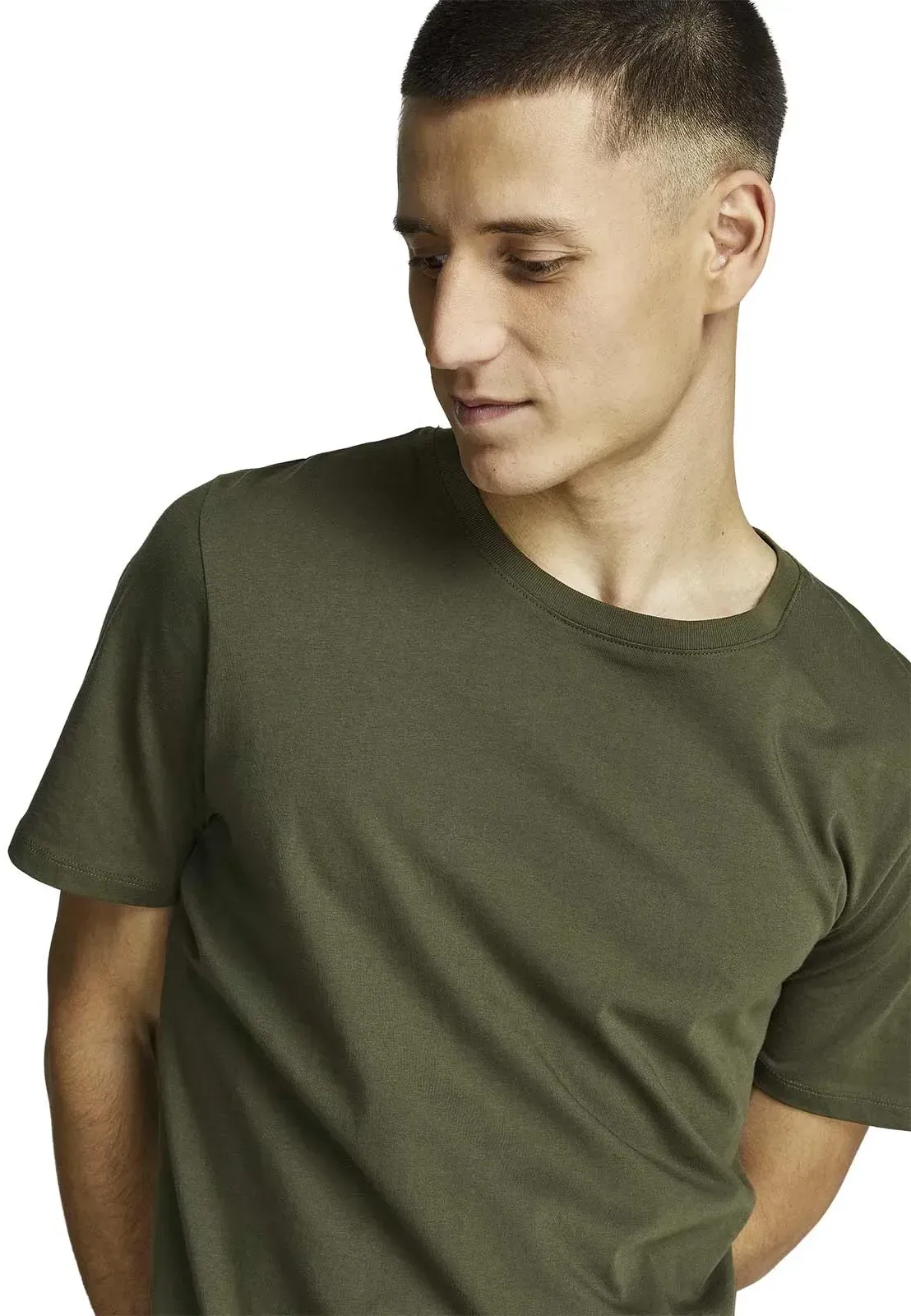 Jack & Jones T-Shirt aus Bio-Baumwolle in Olive-XL