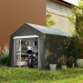 Outsunny Carport Zeltgarage 3x3 m Wasserdicht Garagenzelt mit Rolltür Belüftungsfenster Verlängerte Kanten, UV-beständig Lagerzelt, Unterstand für Auto SUV Gartengeräte, Motorrad