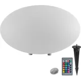 Tectake tectake® Kugelleuchte, mit LED-Beleuchtung, 12 W, samt Fernbedienung und Leuchtmittel, inklusive Erdspieß