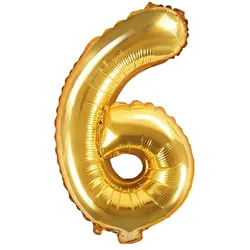 Folienballon gold Zahl 6
