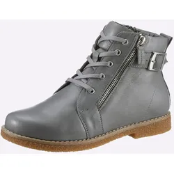 Schnürstiefelette, Damen, Gr. 41, grau, Leder, Leder, modisch, Schuhe