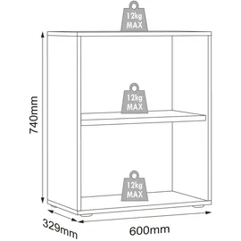 VCM Salia Aktenregal 60 x 32 x 74 cm anthrazit