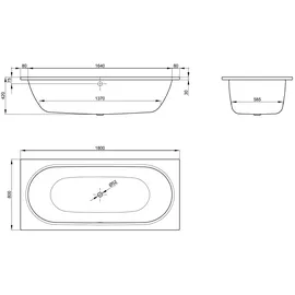Bette Starlet Rechteckbadewanne 80 x 180 cm (1630-000PLUS)