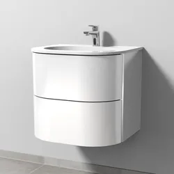 Sanipa 4balance Keramik-Waschtisch + Waschtischunterbau 60 cm mit 2 Auszügen