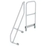 Günzburger MUNK zweiter Handlauf Aluminium-Treppe mit Plattform 60° 4 Stufen