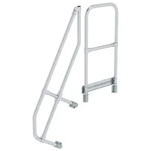 Günzburger MUNK zweiter Handlauf Aluminium-Treppe mit Plattform 60° 4 Stufen