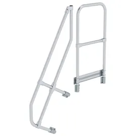 Günzburger MUNK zweiter Handlauf Aluminium-Treppe mit Plattform 60° 4 Stufen