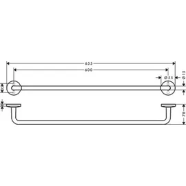 Hansgrohe Axor Universal Circular Badetuchhalter 600mm Schwarz Matt 42860670