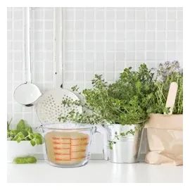 Relaxdays Messbecher Glas, 500 ml, hitzebeständig, mikrowellengeeignet, Skala in Milliliter, Cups, oz, Transparent,