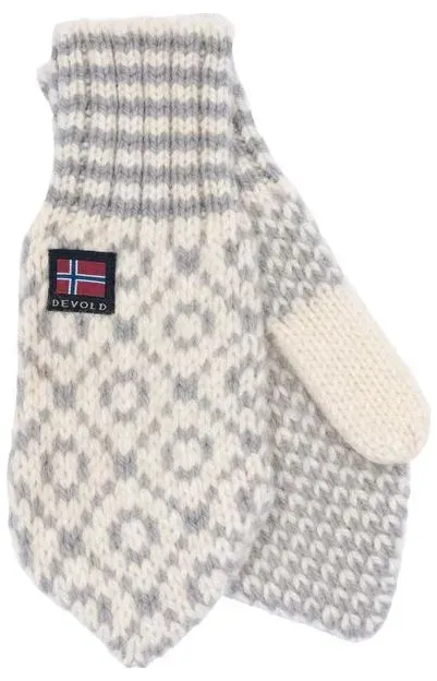 Devold of Norway Svalbard Wool Mitten offwhite/grey (810A) XL