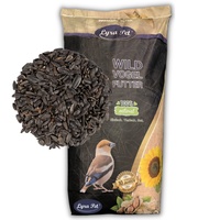 Lyra Pet® | 25 kg Sonnenblumenkerne Schwarz | Neue Ernte | Ganzjahres Vogelfutter für Wildvögel l Für Kleine Vögel & Jungtiere durch Dünnere Schale | Optimale Energie durch Hohen Ölanteil