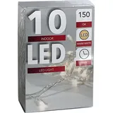 HTL LED Lichterkette Batterie warmweiß Timer transparentes Kabel