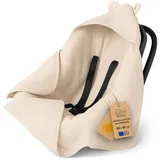 Totsy Baby Einschlagdecke Musselin – Atmungsaktive Babydecke für Kinderwagen und Autositz, Totsy Baby beige|braun