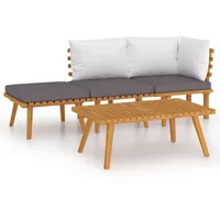 vidaXL 4-tlg Garten-Lounge-Set mit Kissen Massivholz Akazie Modell 8