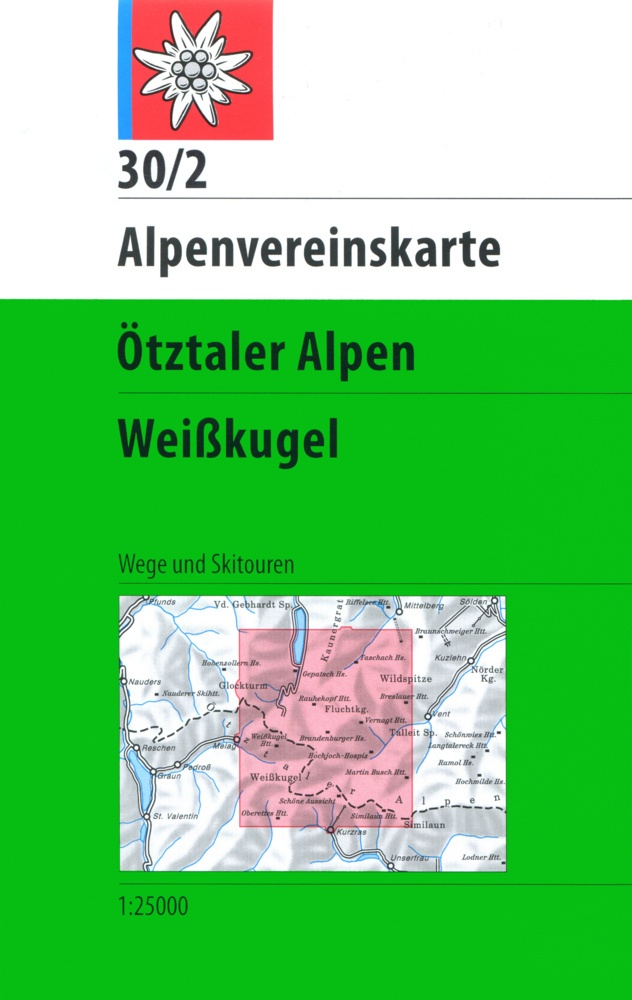 Ötztaler Alpen - Weißkugel  Karte (im Sinne von Landkarte)