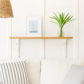 Relaxdays Regalträger, 2er Set, Gusseisen, Mandala-Motiv, antikes Design, Winkel für Regalbretter, Regalhalter, weiß