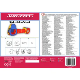 Kruzzel Kinderspielzelt mit Tunnel Spielhaus für Baby und Kleinkinder 3 Teile Spiele Indoor Outdoor 23871