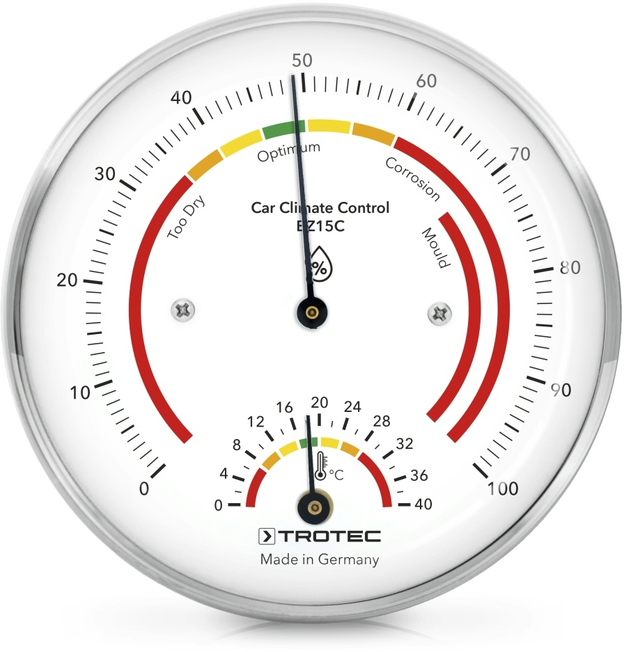 TROTEC BZ15C Thermohygrometer | Perfekt für Oldtimer-Besitzer | Hygrometer | analog