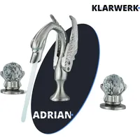Klarwerk ADRIAN | 3-Loch Badarmatur großer Schwan Chrom |