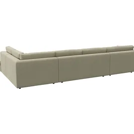 flexlux Wohnlandschaft Polyester U-Form 3-Sitzer Beige