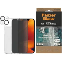 PanzerGlass Handyhülle iPhone 14, Bundle Clear Glass+Case transparent, antibakteriell