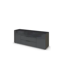 Sideboard , schwarz , Maße (cm): B: 160 H: 60