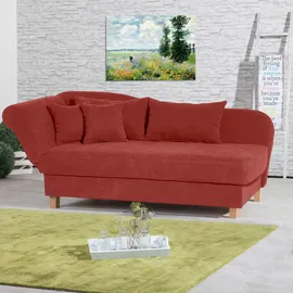 Max Winzer Recamiere mit Armteil links klappbar Selma, terracotta - Maße: 190 / 210 x 88 x 82 cm, - Orange