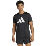 adidas Men's Run It Tee T-Shirt, Black/White, XL