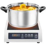3500W Induktionskochplatte 1 Platte 23cm Heizzone Induktionskochfeld 11 Leistungsstufen Temperaturregelung Induktionsherd mit Timer und Trockenlaufschutz kochplatte für Haushalt, Gewerbe, Camping