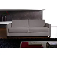 Schlafsofa BALI "Norwalk" Sofas Gr. B/H/T: 182cm x 83cm x 100cm, Flachgewebe, Premium: Ergoflex Lattenrost mit Gelformmatratze, silberfarben (silber/beige) Dauerschlaffunktion, mit Unterfederung Lattenrost und Matratze