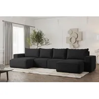 Fun Möbel Wohnlandschaft U-Form Sofa ESTELLE mit Schlaffunktion Stoff
