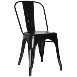pemora Stuhl Stahlblech Metallstuhl Stapelstuhl Gastronomie FACTORY im Industrial-Design schwarz