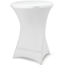VCM Husse für Stehtisch Stretch 80 x 80 x 110 cm weißer Tischschutz Stoffbezug
