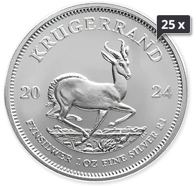 25 x 1 Unze Silber Krügerrand 2024
