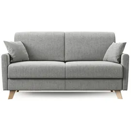 divani.store Schlafsofa, Hellgrau, Textil, 3-Sitzer, Rechteckig, 180x94x97 cm, Wohnzimmer, Sofas & Couches, Schlafsofas