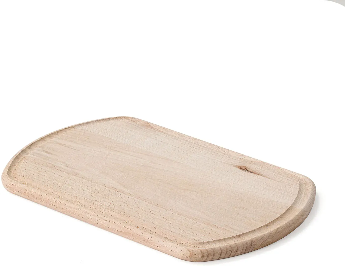 Metrie Minna-2125-Raw Küchenbrett, Buche, Oval, mit Saftrille und Henkel | 250×165 mm