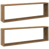 vidaXL Würfel-Wandregale 2 Stk. Artisan-Eiche 100x15x30 Holzwerkstoff