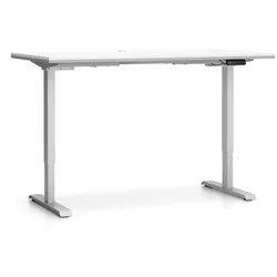 SINGLE LAYERS SchreibSchreibtisch ohne Trennwände, verstellbare Beine, weiß / grau