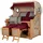 Mr. Deko Strandkorb Komplettset - bene living - Ammersee Grande XL Teak - PE shell - Modell 594 - inkl. Liftersystem