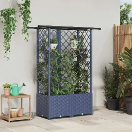vidaXL Hochbeet mit Rankgitter und Dach 124,5 x 40 x 138 cm Grau