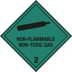 Placard Kl. 2.2, Non-Flammable / Non-Toxic Gas, 250x250mm