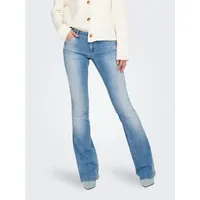 Only Bootcut-Jeans »ONLBLUSH – Flared Jeans mit ausgestelltem Bein und Taschen«, mit Knopfleiste, blau