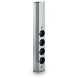 naber gmbh Mehrfachsteckdose Mira Wand small Edelstahl 2 St.