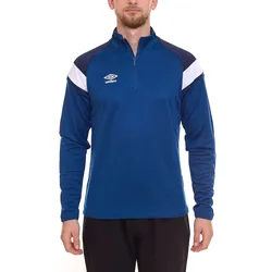 umbro Herren Trainings-Pullover Troyer-Shirt Sport-Pullover Lauf-Pullover 65295U Blau/Weiß - S